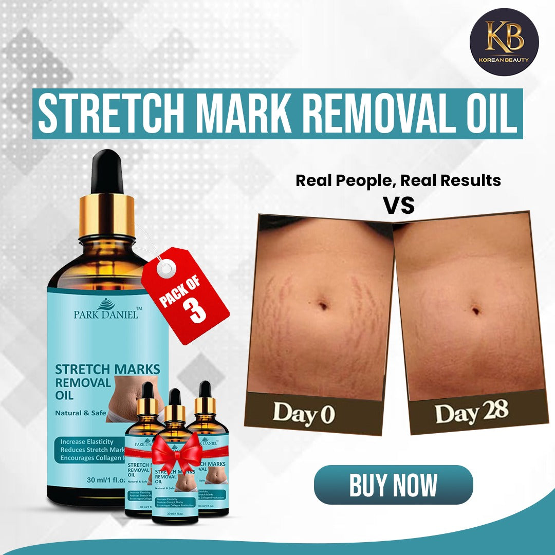 Park Daniel Premium Stretch Marks Removal Oil | Stretch Care Oil to Minimize Stretch Marks & Even Out Skin Tone Combo Pack of 3 of 30 ML(90 ML)